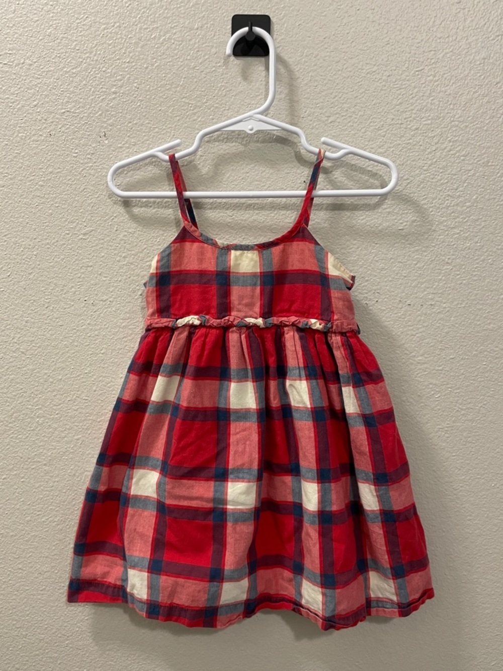Baby GAP Red, Navy & Cream Plaid Cotton Sundress